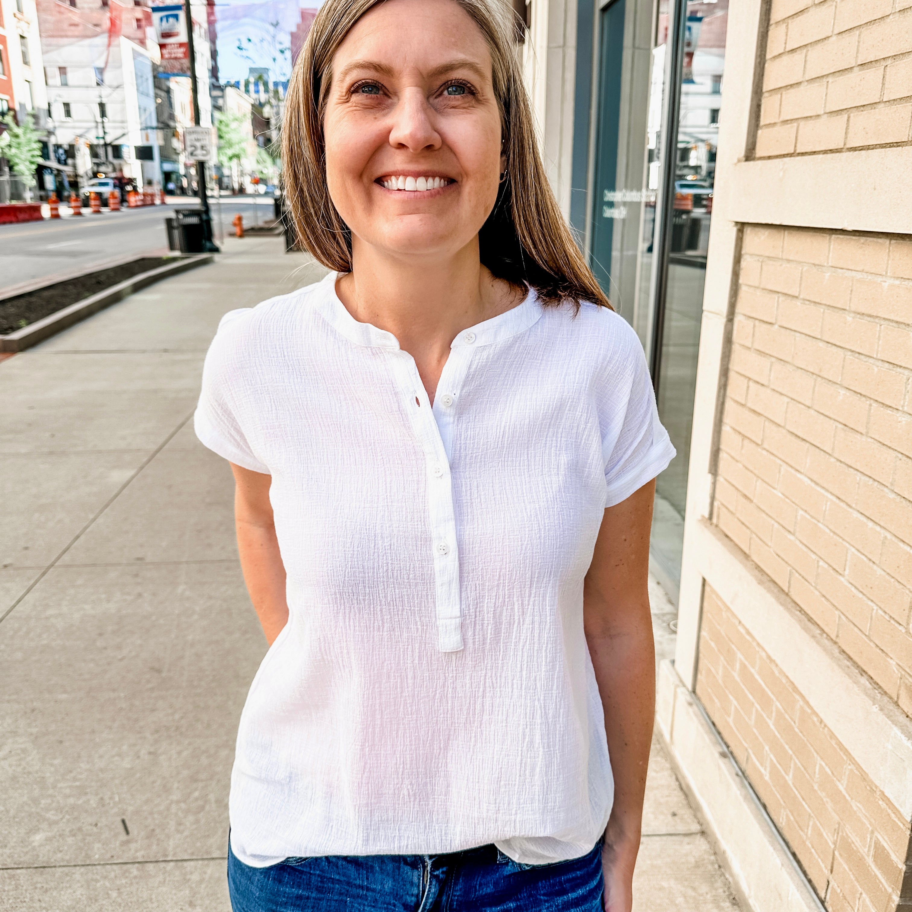 dolman band collar blouse