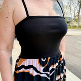Spaghetti Strap Mixed Media Dress
