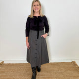 A-Line Button Front Skirt