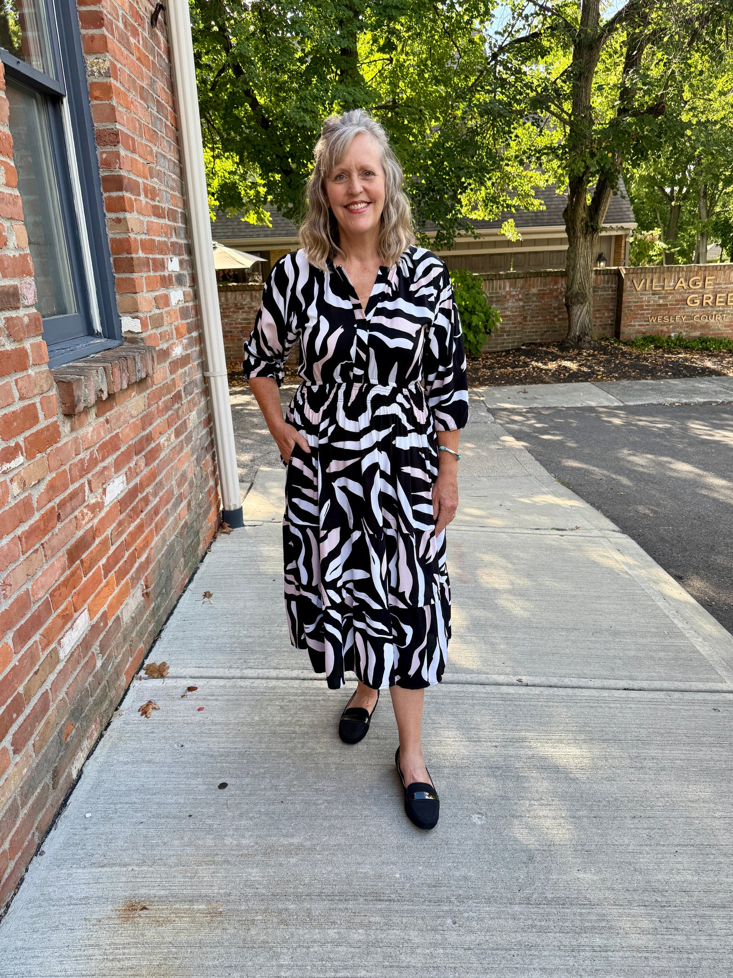 Portofino Midi Dress 3/4 sleeve