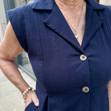 Button Front Dress with Lapel