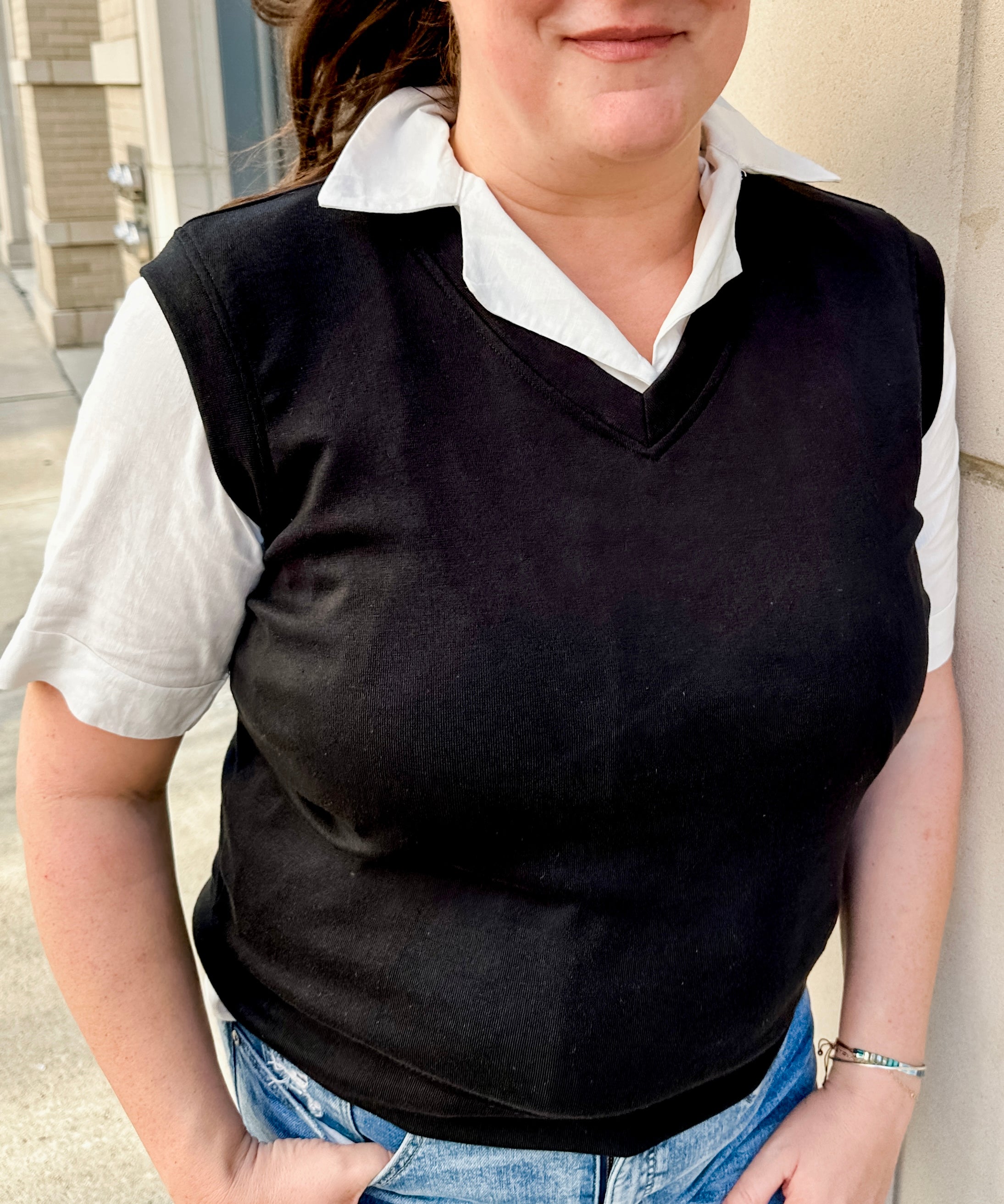 sleeveless knit vest top