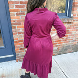 Tiered Knit Shirt Dress