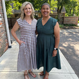 Jewel Button-Front Midi Dress