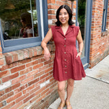Button Front Dress with Lapel