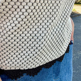 Sweater Knit Tank with Lace