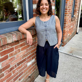 Chambray Button-Front Vest