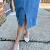 Denim Mid-Length Skirt