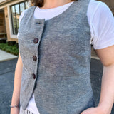 Chambray Button-Front Vest