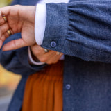 Brushed Flannel Button-Up Blouse