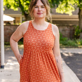 Racer Back Poplin Tiered Maxi Dress