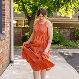 Racer Back Poplin Tiered Maxi Dress