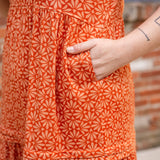 Racer Back Poplin Tiered Maxi Dress