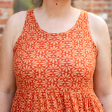 Racer Back Poplin Tiered Maxi Dress