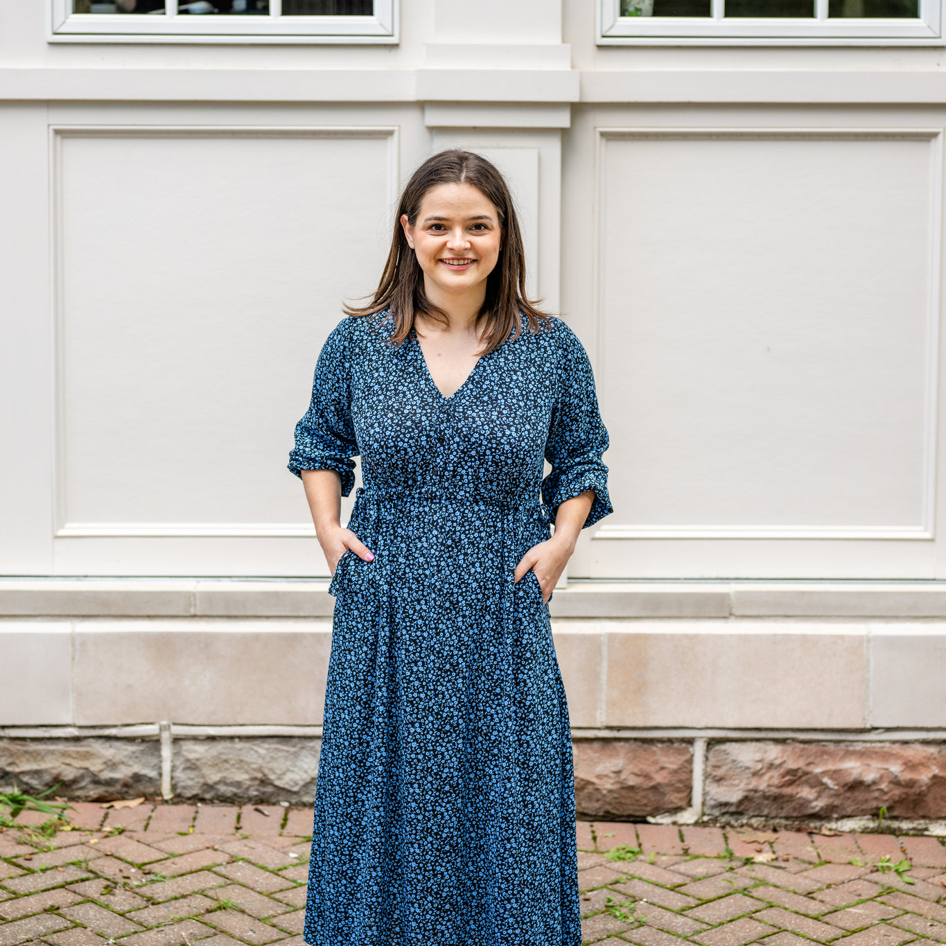 Midi Dress with Tie Waist