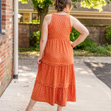 Racer Back Poplin Tiered Maxi Dress