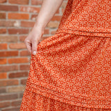 Racer Back Poplin Tiered Maxi Dress