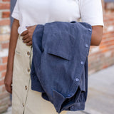 Brushed Corduroy Button-Up Blouse