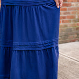 Racer Back Poplin Tiered Maxi Dress