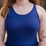 Racer Back Poplin Tiered Maxi Dress