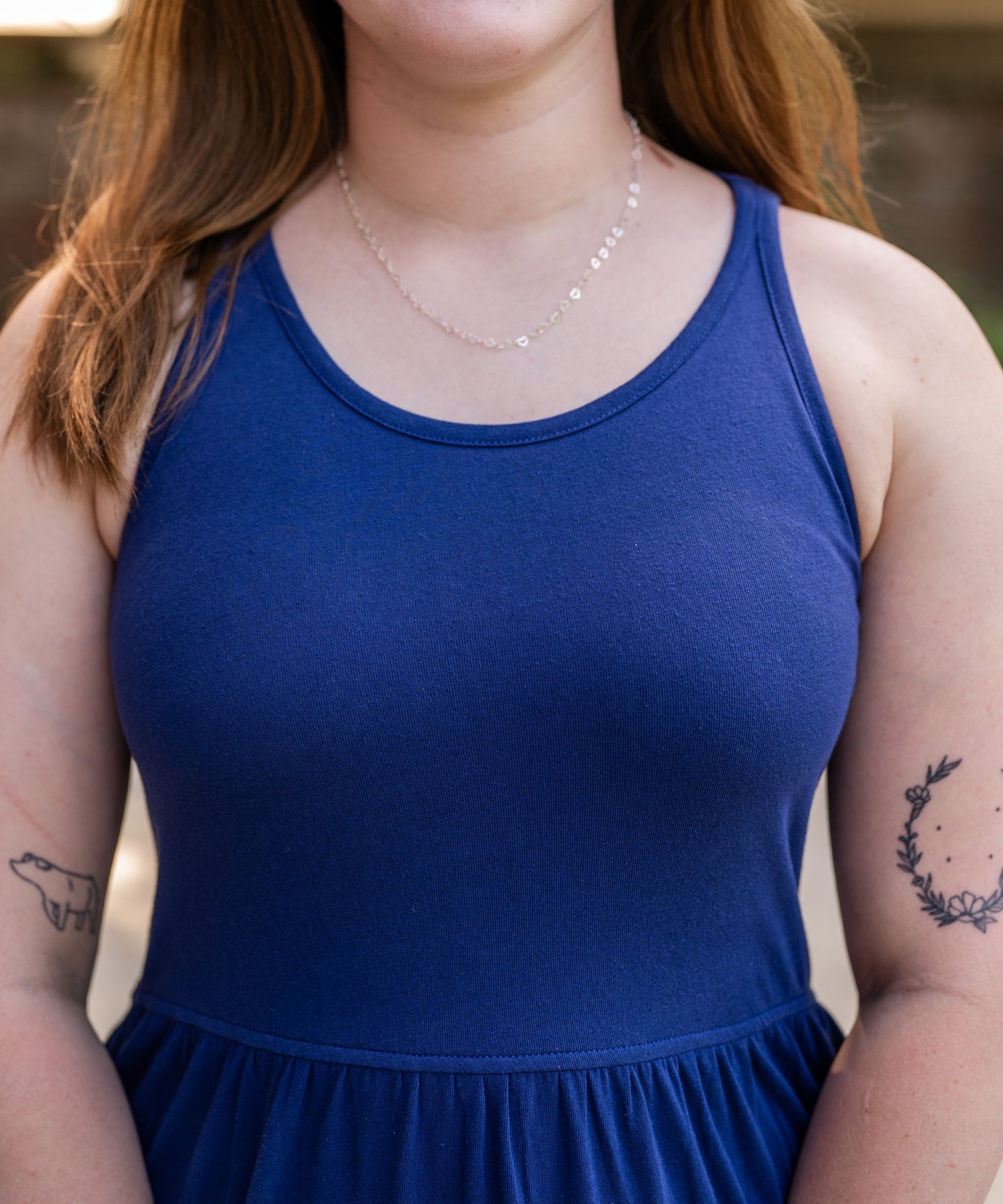 Racer Back Poplin Tiered Maxi Dress