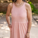 Racer Back Poplin Maxi Dress