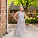 Sleeveless Button-Up Linen Dress