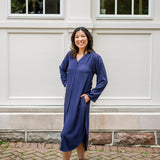 V-Neck Tunic Button-Up Dress