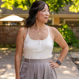 Side Button Midi Skirt