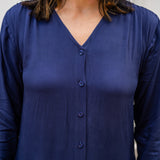 V-Neck Tunic Button-Up Dress