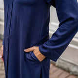 V-Neck Tunic Button-Up Dress