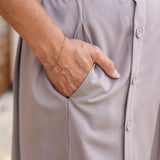 Side Button Midi Skirt