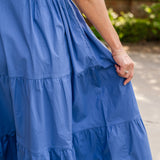 Sweetheart Button-Front Tiered Midi Dress