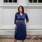 V-Neck Tunic Button-Up Dress