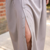 Side Button Midi Skirt