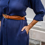 V-Neck Tunic Button-Up Dress