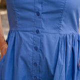 Sweetheart Button-Front Tiered Midi Dress