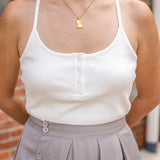 Cross Back Button Tank