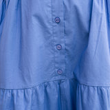 Sweetheart Button-Front Tiered Midi Dress