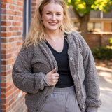 Sherpa Button-Front Cardigan