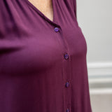 V-Neck Tunic Button-Up Dress
