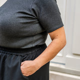 Elbow Sleeve Mock Neck