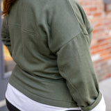 Pull-Over Button-Mock Sweatshirt