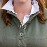 Pull-Over Button-Mock Sweatshirt