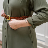 V-Neck Tunic Button-Up Dress