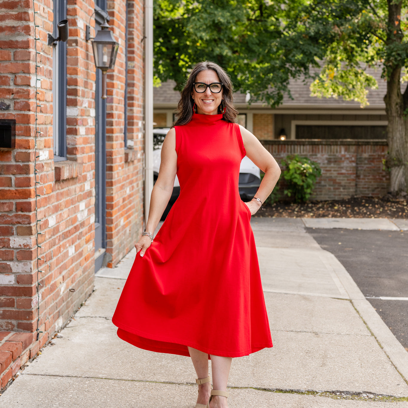 Sleeveless Mock Neck Dress