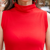 Sleeveless Mock Neck Dress