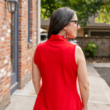 Sleeveless Mock Neck Dress