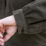 Brushed Corduroy Button-Up Blouse