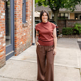 Sleeveless Tapered Mock Neck